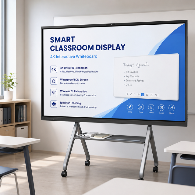 Hot Selling 65 75 86 Inch Interactive Flat Panel Smart Board Touch Screen Digital Whiteboard Mini-LED Backlight 3840Hz Refresh