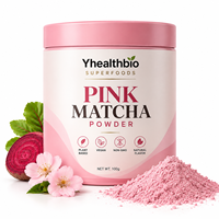 Poudre de Matcha Rose Charmante, Poudre de Thé Teintée Fine, Teinte Rose Uniforme pour la Préparation de Boissons, la Pâtisserie et les Garnitures