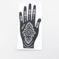 Autocollant de pochoir de tatouage au henné indien en PVC, imprimé UV, imperméable et écologique, pour l'art corporel temporaire – Meilleure vente
