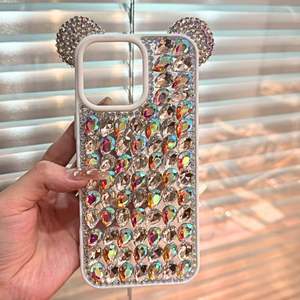 <span class=keywords><strong>Funda</strong></span> de Lujo para Teléfono de TPU Antigolpes con Orejas de Ratón y Pedrería para 16/17 Pro Max 15/16/12/13/14 con Decoración de Purpurina - Product Image 2