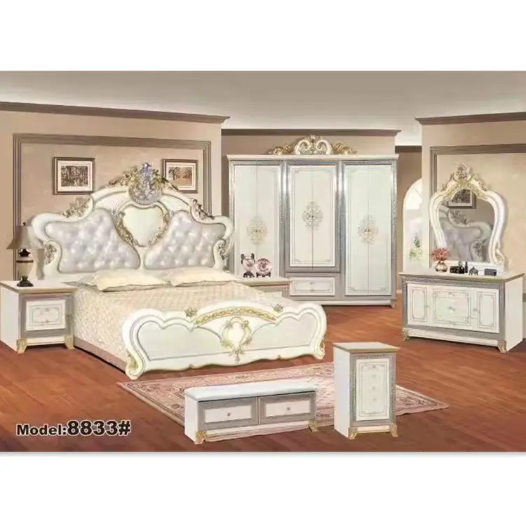 Ensemble de meubles de chambre à coucher, cadre en bois, tailles king/queen size, livraison gratuite