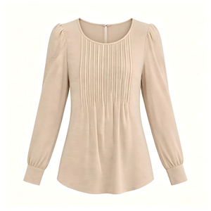 <span class=keywords><strong>เสื้อ</strong></span><span class=keywords><strong>ยืด</strong></span>แขนยาวคอกลมทรงหลวมสไตล์ลำลองสำหรับผู้หญิงรุ่นใหม่ประจำฤดูร้อน ผ้าถักเนื้อนุ่ม ระบายอากาศได้ดี ผลิตจากผ้าฝ้ายแท้ 100% ย้อมสีพื้น - Product Image 1