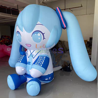 Fille d'amour gonflable géante personnalisée, style anime japonais, Miku gonflable de 3m pour la décoration