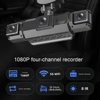 Caméra embarquée HD transfrontalière à quatre enregistrements, écran IPS, vision nocturne infrarouge, surveillance de stationnement 24h/24, enregistreur vidéo pour téléphone portable