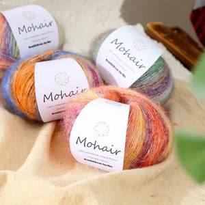 Fil à tricoter super doux en mohair dégradé et soie, mélange de <span class=keywords><strong>laine</strong></span> écologique, poids Worsted, coton peigné, coton laitier, fil à crocheter en vrac - Product Image 5