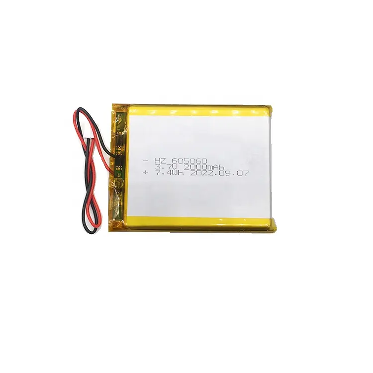 Warranty 605060 li polymer battery 3.7v 2000mah soft pack lithium ion polymer battery