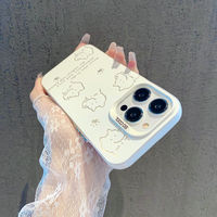 Étui de protection PC créatif simple dessin vitalité chat adapté à l'iPhone 16 15 14 Pro Max étui antichoc avancé laser