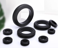 Anillo Protector de Cables de Doble Cara, Funda de Goma Ecológica Ignífuga para Cables con Orificio Pasante