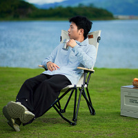 Chaise de camping pliable de loisirs d'extérieur Sea Dog à dossier haut, en acier au carbone, portable, chaise de plage, chaise de pêche, chaise lunaire Oxford