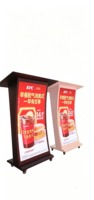 Atril Móvil LED con Pantalla Curva, Atril Inteligente con Pantalla LED, Podio Digital Interactivo Portátil para Discursos
