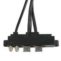 Câble de panneau avant pour carte mère d'ordinateur en cuivre durable, double ports USB 3.0, entrées/sorties audio/micro, longueur personnalisable, pour ordinateur de bureau