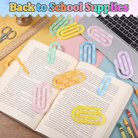 Clips de Papel Gigantes Transparentes con Diseño de Cuadros Pastel, Clips Decorativos Grandes con Patrón de Rejilla en Colores Caramelo, Material de Papelería para Diario