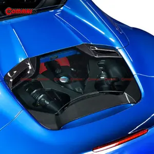 For Ferrari 488 Spider Carbon Fiber Ca-Pisto Rear Trunk Car Engine Hood Transparent Bonnet With Glass