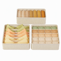 Organisateur de vêtements en tissu, boîte de rangement pour sous-vêtements, trieur de linge portable multi-compartiments pour chaussettes