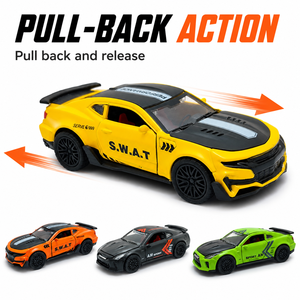 รถของเล่นตำรวจแบบดึงถอยหลัง ขนาด 1:36 ผลิตจากโลหะผสม รุ่น <span class=keywords><strong>GTR</strong></span> ประตูเปิดได้ สำหรับเด็ก ขายส่ง - Product Image 4