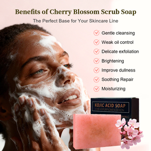 Jabón Exfoliante Artesanal de Flor de Cerezo Orgánico, Antiacné, Iluminador, Servicio ODM/OEM, Se Aceptan Pedidos Pequeños, Personalizado - Product Image 4