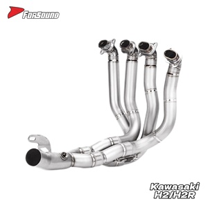 Système d'échappement complet pour moto Kawasaki H2 <span class=keywords><strong>H2R</strong></span> H2SX, <span class=keywords><strong>prix</strong></span> de gros usine Forsound, en titane coloré effet flamme, tuyau de course - Product Image 3