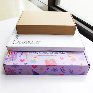 Boîtes de livraison personnalisées, à motifs, en papier ondulé, coloré, en Carton, 5 pièces
