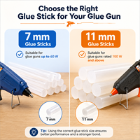 Bâtons de colle chaude transparente haute adhérence de 7 mm pour pistolets à colle, disponibles en plusieurs longueurs pour les travaux manuels, les réparations, OEM ODM