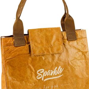Borsa Termica Isolante in TYVEK Colore Naturale con Logo Personalizzato Stampato, Manici Portatili e Chiusura in Velcro - Product Image 4