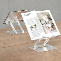 Support pour tablette PC portable en alliage d'aluminium acrylique réglable en hauteur Support pliable pour ordinateur portable Support pour bibliothèque de lecture