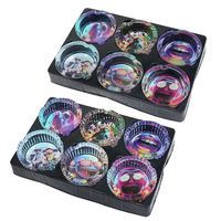 Cendrier en verre rond de luxe de style américain de 85 mm avec logo personnalisé, poche en cristal pour cigarettes, accessoires de fumeur portables