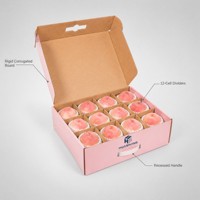 Boîte d'emballage pour fruits en carton ondulé personnalisée avec séparateur et poignée, boîte cadeau en carton recyclable pour pêches, cerises, baies