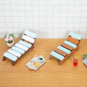 Muebles de madera en miniatura a escala 1:12 para casa de muñecas DIY, silla de salón de playa, accesorios de silla de ocio para comida, accesorios para casa de muñecas - Product Image 2