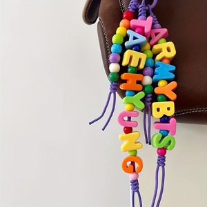 Cuentas acrílicas <span class=keywords><strong>de</strong></span> alfabeto inglés con orificio grande para educación temprana, joyería DIY, llaveros, cordones, accesorios para correas <span class=keywords><strong>de</strong></span> teléfono, inyectadas - Product Image 6