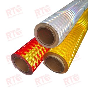 Radium CuộN <span class=keywords><strong>Retro</strong></span> Trắng Đỏ tự dính phản chiếu tấm Vinyl Phản Chiếu phim cuộn cho xe tải - Product Image 4