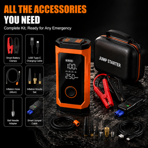 6-in-1 Portable Jump Starter Tire Inflator 150PSI Air Compressor 12V <b>Car</b> Battery Charger LED Light Power Bank Tool OEM ODM - Product Image 6
