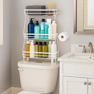 Organizadores de Baño de 2 Niveles y Estantes de Almacenamiento 2 en 1, Estante Doble Estable para Colocar Sobre el Inodoro, para Baños Pequeños - Product Image 5