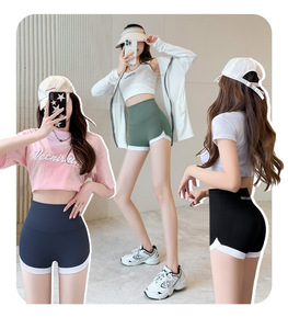 กางเกงขาสั้นผู้หญิงรุ่นใหม่ปี 2025 กางเกงออกกำลังกายแบบไร้ตะเข็บเนื้อผ้าบางเบาสำหรับฤดูร้อน กางเกงเลกกิ้งฟิตเนสสีตัดกัน กางเกงนิรภัยสำหรับผู้หญิง - Product Image 4