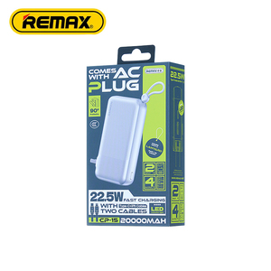 CP-15 22.5W Power Bank With <b>Fast</b> <b>Charging</b> Cabled Folding <b>Plug</b> 20000mAh LED Light Display Portatil Banks CP-15 Power Bank 20000ma - Product Image 2