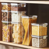Conteneur de stockage de nourriture en plastique hermétique transparent réfrigérateur de cuisine transparent pot de nourriture pot boîtes de conserve boîtes de rangement et bacs