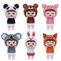 Figur Mini Hewan Kawaii Remaja untuk Dekorasi Layar, Ornamen Desktop Koala Panda Kucing yang Menggemaskan, Hiasan Atas Layar, Figur Mini