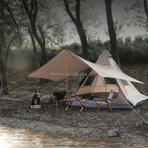 <span class=keywords><strong>Tente</strong></span> de camping pyramidale pour 3-4 personnes, imperméable, en tissu Oxford indien, avec auvent - Product Image 4