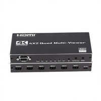 Divisor HDMI 4K de Metal Hardrock en Oferta, 4 Entradas y 2 Salidas (Conmutación sin Interrupciones), Control Remoto RS232/IR, Certificaciones FCC, CE, ROHS