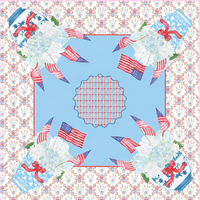 Alas Mahjong Persegi Motif Lebah Lily of the Valley Biru Langit, Alas Meja Anti Selip, Alas Bermain Permainan Lembut