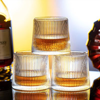 Verre à whisky double paroi de luxe Sunyo, fait main, en cristal sans plomb, style vintage, à motifs côtelés et embossés