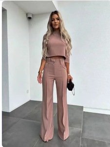 Nuevo traje informal de primavera y otoño para <span class=keywords><strong>mujer</strong></span> con lindo fresco dulce nueve mangas cuello redondo patrón sólido salida de fábrica directa - Product Image 6
