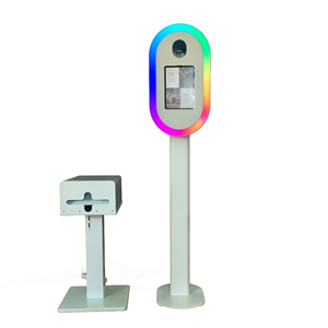 Photomaton iPad DSLR avec étui, coque ovale en miroir, pour s'amuser lors de fêtes, mariages, machine à selfies, photomaton iPad, kiosque pour événements - Product Image 1