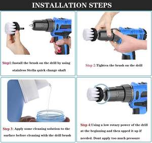 Set di 6 Pezzi per Pulizia Industriale Fai-da-Te, Include Spazzola per Trapano per Pulizia Pavimenti, Alta Qualità - Product Image 3