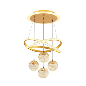 Camera da letto camera dei bambini semplice corona calda Nordic Princess Girl Linea soffitto rotondo moderno <span class=keywords><strong>lampadario</strong></span> ad anello a Led lampada a sospensione - Product Image 6