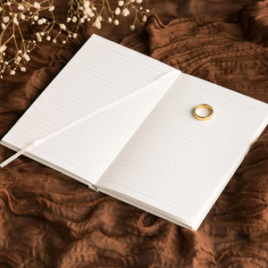 Libro de Oficiante de Lino Crema Repujado para Notas de Discurso, Tapa Dura Negra, Agenda para el Día de la Boda, Regalo para Pastor Oficiante - Product Image 4