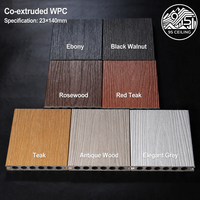 Planche de terrasse WPC ignifuge et imperméable, antidérapante, avec système de fixation par clipser, design à rainures et languettes, couleur, taille et longueur personnalisables, disponible en OEM.