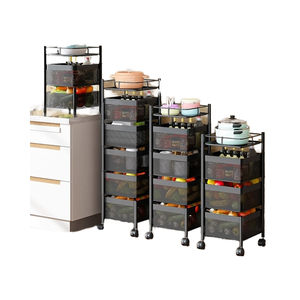 Estante de almacenamiento extraíble para cocina de instalación gratuita, estante cuadrado giratorio multicapa para frutas y verduras, uso versátil - Product Image 6