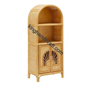 Armoire de rangement de jouets en osier faite à la main étagère pour enfants en rotin pour chambre de bébé et organisateur de salle de jeux pour tout-petits - Product Image 2