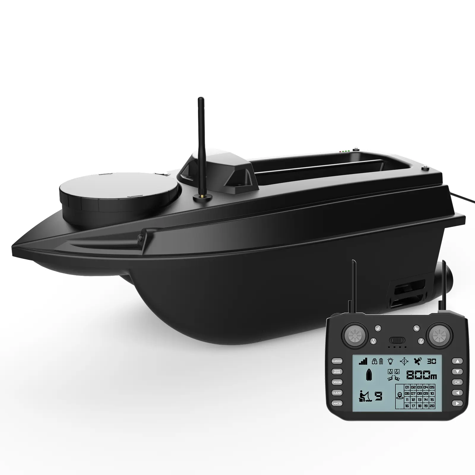 Flytec V030 Barco de isca de pesca GPS RC tanque intermediário duplo de alta velocidade com capacidade de 3kg para alcance de controle de 800m, 180 pontos de armazenamento