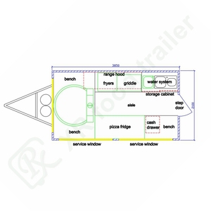 Fabrication de <span class=keywords><strong>remorques</strong></span> de concession pour food trucks, y compris pour la cuisson de briques de bois de chauffage de petite taille, et fours à pizza JOSPER à gaz conformes aux normes australiennes - Product Image 3